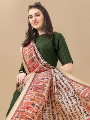 KALINI Green Striped Kurta with Trousers & Dupatta