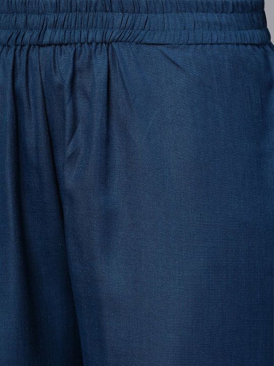 KALINI Women Teal Yoke Design Kurta with Palazzos & With Dupatta