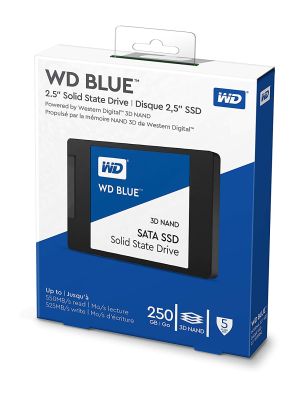 Western Digital WD Blue 6.35 cm (2.5 Inch) SATA SSD, 550MB/s R, 525MB/s W, 5 Y Warranty, 250GB