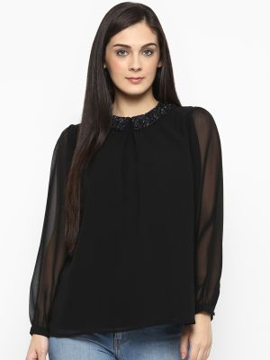 Black Peter Pan A-Line Top (QUIERO)