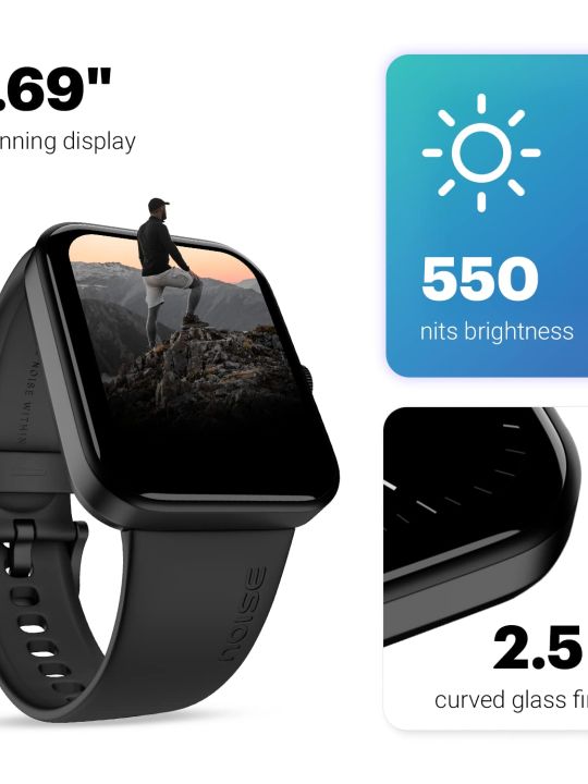Noise Pulse Go Buzz Bluetooth Calling Smart Watch, 1.69 Clear Display, 550Nits,150+ Watch face