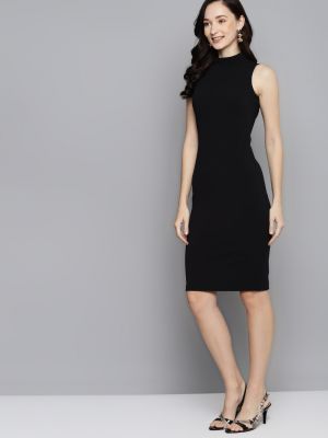 Black High Neck Sleeveless Bodycon (SASSAFRAS)