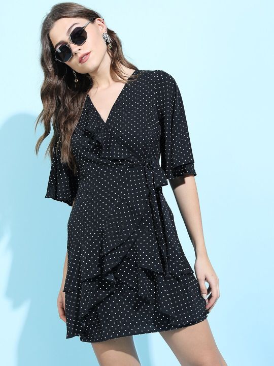 Black Wrap Dress (Tokyo Talkies)