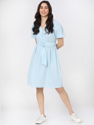 Blue FIt & Flare Dress (Tokyo Talkies)