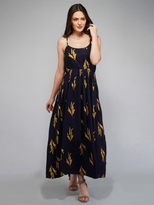 Floral A-Line Maxi Dress (METRO-FASHION)