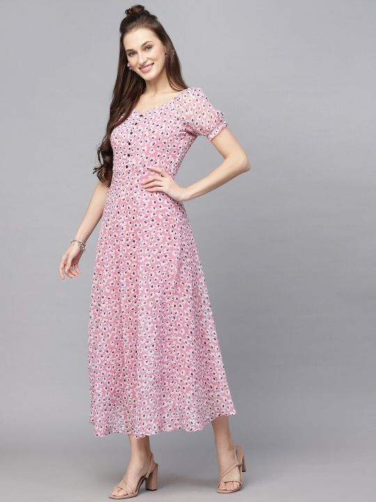Floral Georgette Midi Dress (aayu)
