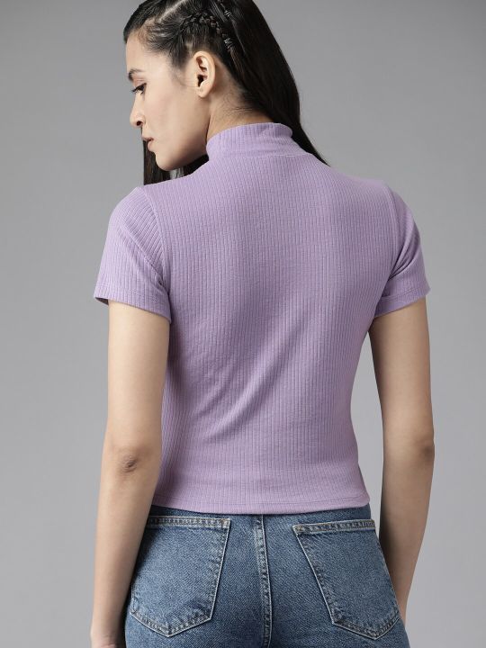 Roadster Lavender High Neck Top