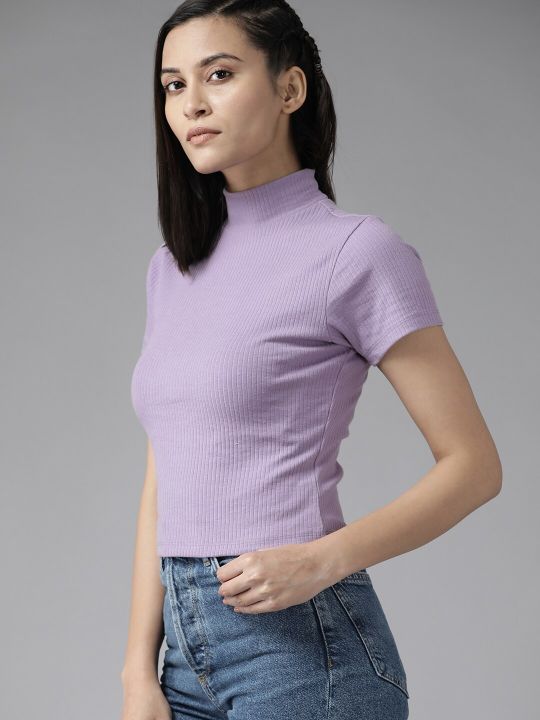 Roadster Lavender High Neck Top