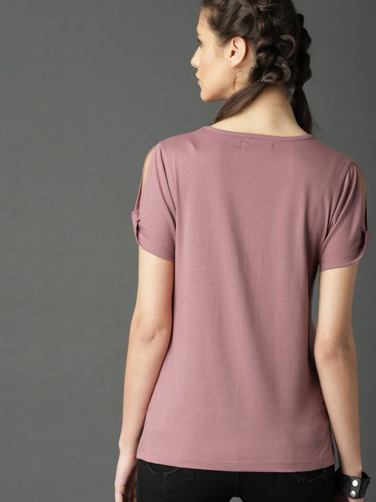 Roadster Mauve High-Low Pure Cotton Top