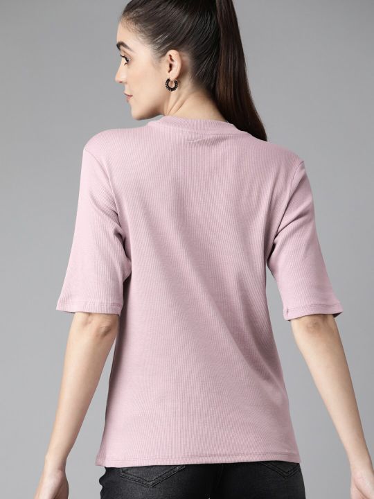 Roadster The Lifestyle Co Mauve Ribbed Top