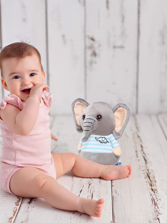 Soft Animal Plush Elephant Toy 20cm, Blue & Grey (Webby)