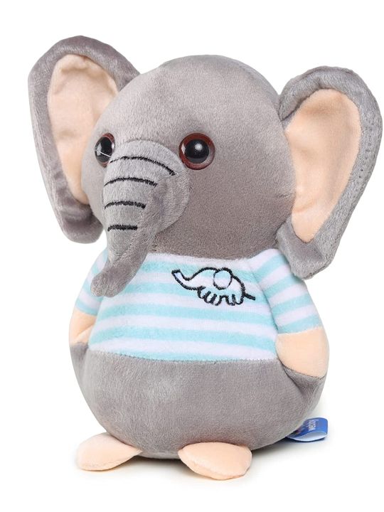 Soft Animal Plush Elephant Toy 20cm, Blue & Grey (Webby)