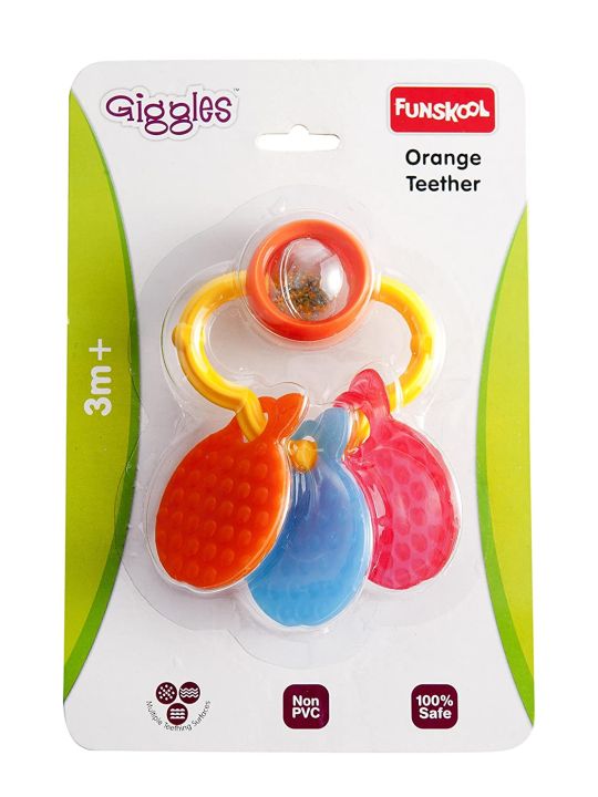 Teether for Babies to smooth their gums, Easy to Grasp and chew with rattle sounds (Giggles)