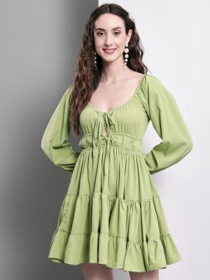 Tie-Up Neck Tiered Dress (Darzi)
