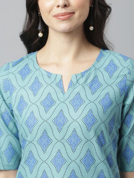 Women Ethnic Motifs Printed Flared Sleeves Indie Prints Kurta (METRO-FASHION)