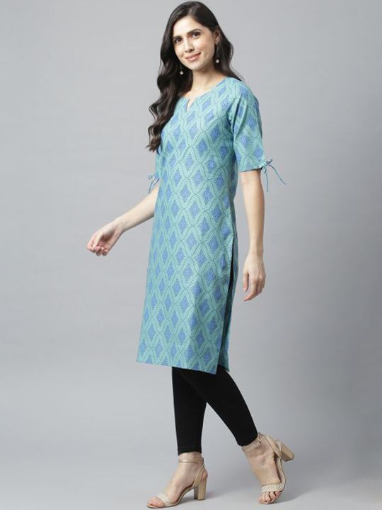 Women Ethnic Motifs Printed Flared Sleeves Indie Prints Kurta (METRO-FASHION)