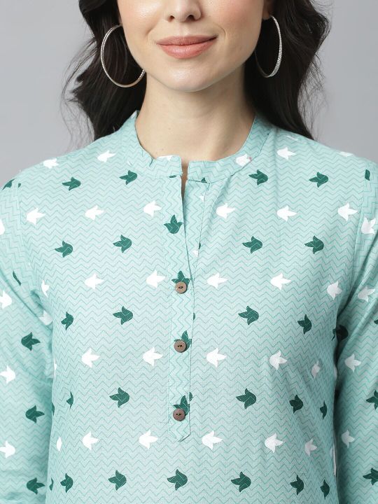 Women Floral Printed Cotton Kurta (METRO-FASHION)