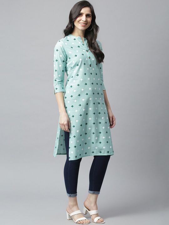 Women Floral Printed Cotton Kurta (METRO-FASHION)
