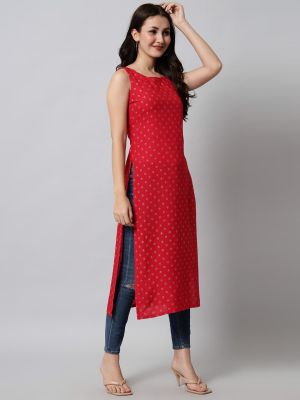 Women Pink Geometric Printed Kurta (Kalini)