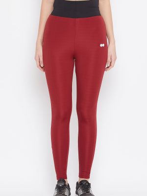 Activewear Ankle Length Tights in Red