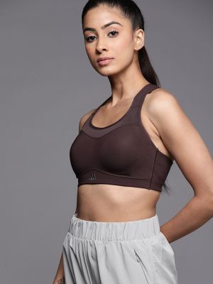 ADIDAS Burgundy High-Support Alpha Lightly Padded Training Bra