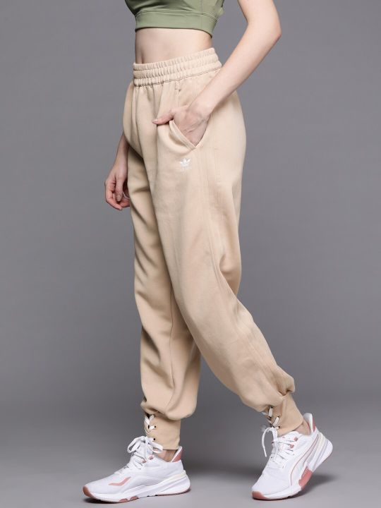ADIDAS Originals Women Beige Laced Cuff Joggers