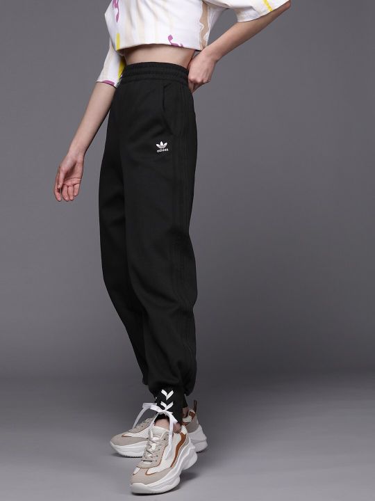 ADIDAS Originals Women Black Laced Cuff Joggers
