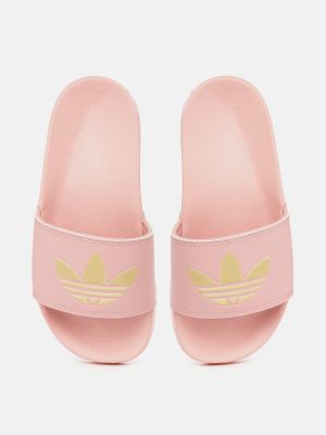 ADIDAS Originals Women Pink & Gold-Toned Brand Logo Printed Sliders