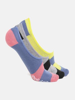 ADIDAS Woman Blue, Grey & Yellow No Show Socks