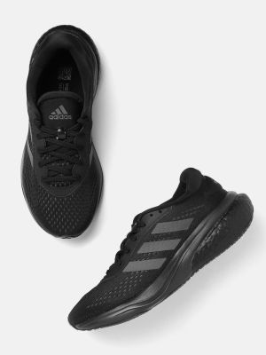 ADIDAS Women Black & Grey Woven Mesh Design Boost & Bounce Midsole Supernova Running Shoe