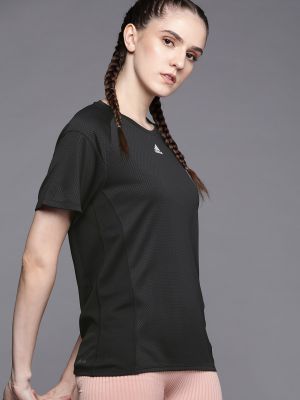 ADIDAS Women Black WTR HEAT.RDY Solid Training T-shirt