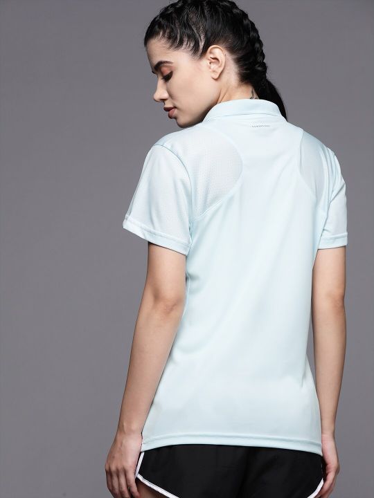 ADIDAS Women Blue Polo Collar Club Polo T-shirt