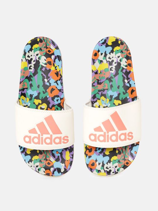 ADIDAS Women Brand Logo Embossed Adilette Comfort Sliders