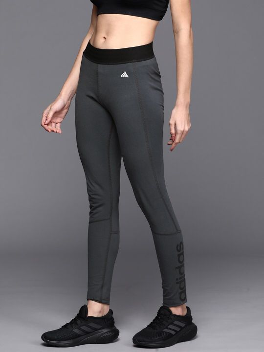 ADIDAS Women Charcoal Grey Essential Solid Tights