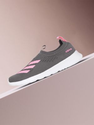 ADIDAS Women Grey & Pink Woven Design AzureWalk Shoes