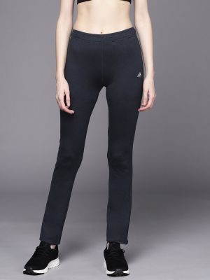 ADIDAS Women Navy Blue Solid Work Out Track Pants