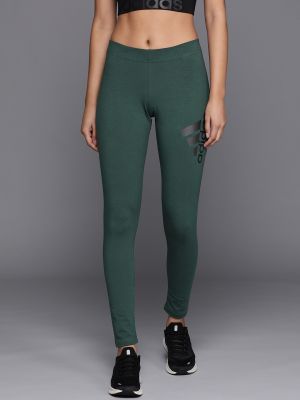 ADIDAS Women Olive Green Solid W FI BOS Tights