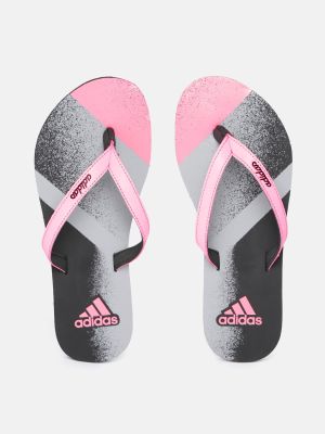 ADIDAS Women Pink & Grey Printed Jung Thong Flip Flops