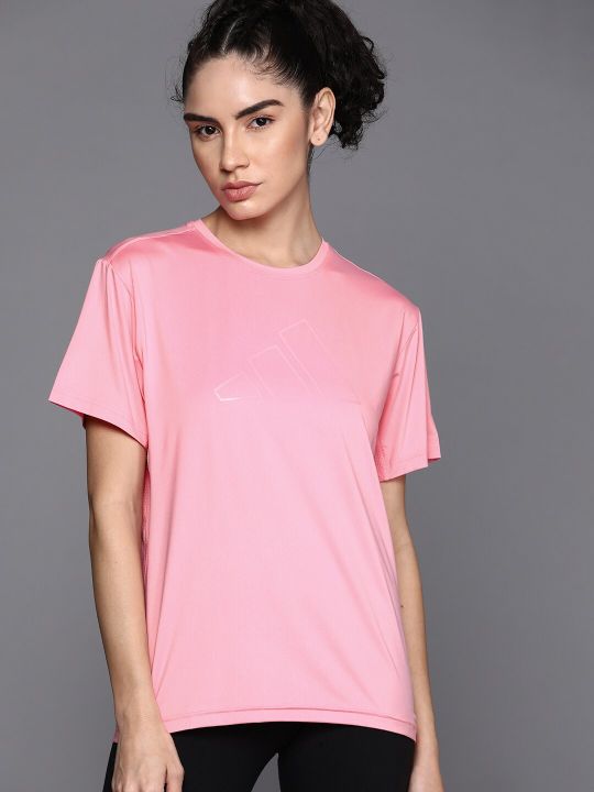 ADIDAS Women Pink Printed T-shirt