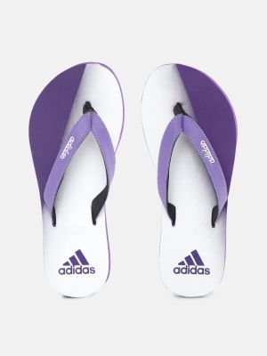 ADIDAS Women Purple & White Printed Galacto Thong Flip-Flops
