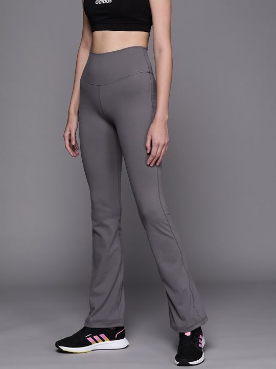 ADIDAS Women Solid Aeroready Yoga STUDIO FLARED Tights