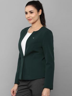 Allen Solly Woman Women Green Solid Blazers