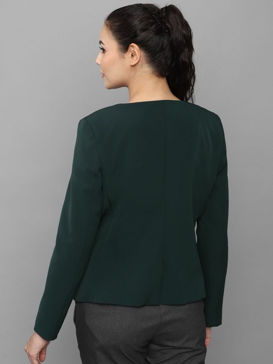 Allen Solly Woman Women Green Solid Blazers