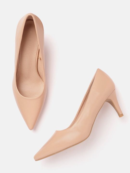 Allen Solly Women Peach-Coloured Solid Pumps