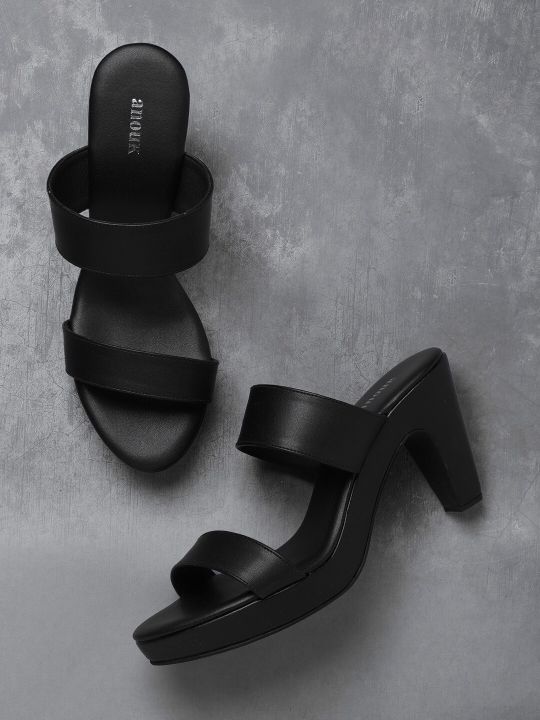 Anouk Women Black Solid Heels