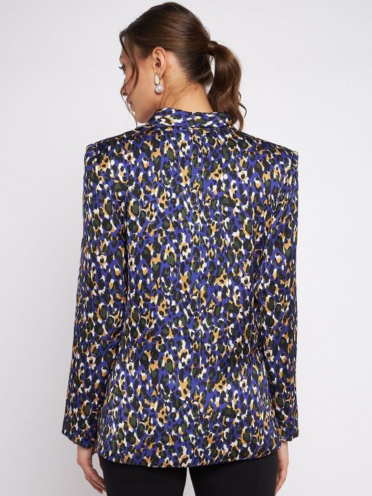 Antheaa Printed Regular Fit Single-Breasted Blazer