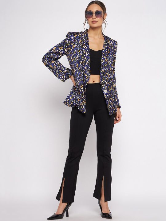 Antheaa Printed Regular Fit Single-Breasted Blazer