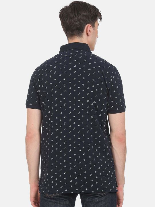Arrow Sport Conversational Printed Polo Collar Pure Cotton T-shirt