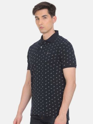 Arrow Sport Conversational Printed Polo Collar Pure Cotton T-shirt