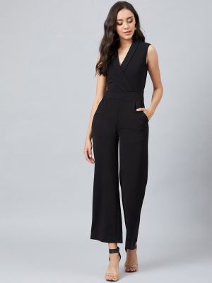 Athena Women Black Solid Basic Jumpsuit